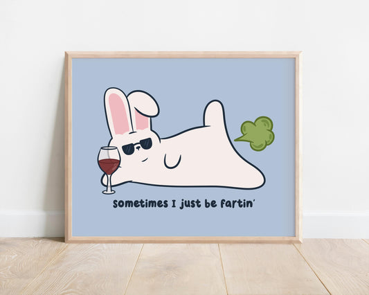 I Just Be Farting Bunny Art Print