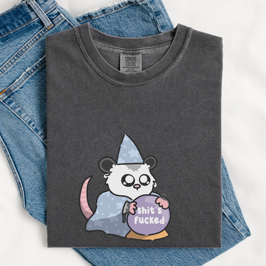 Shits Fucked Crystal Ball Comfort Colors Shirt