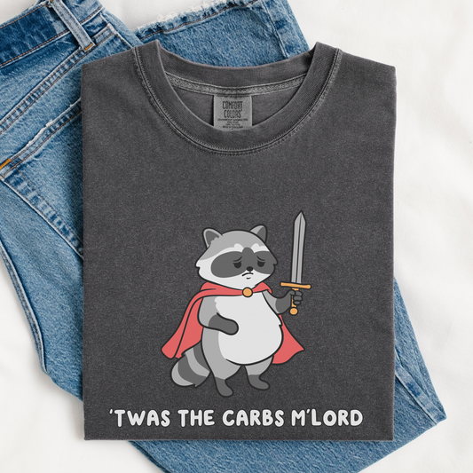 Twas The Carbs Mlord Raccoon Comfort Colors Shirt