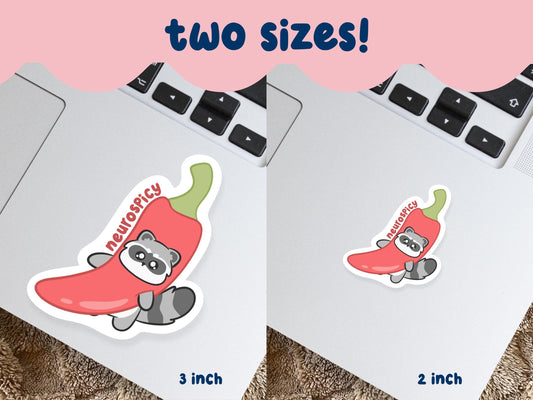 Neurospicy Raccoon In Red Pepper Sticker