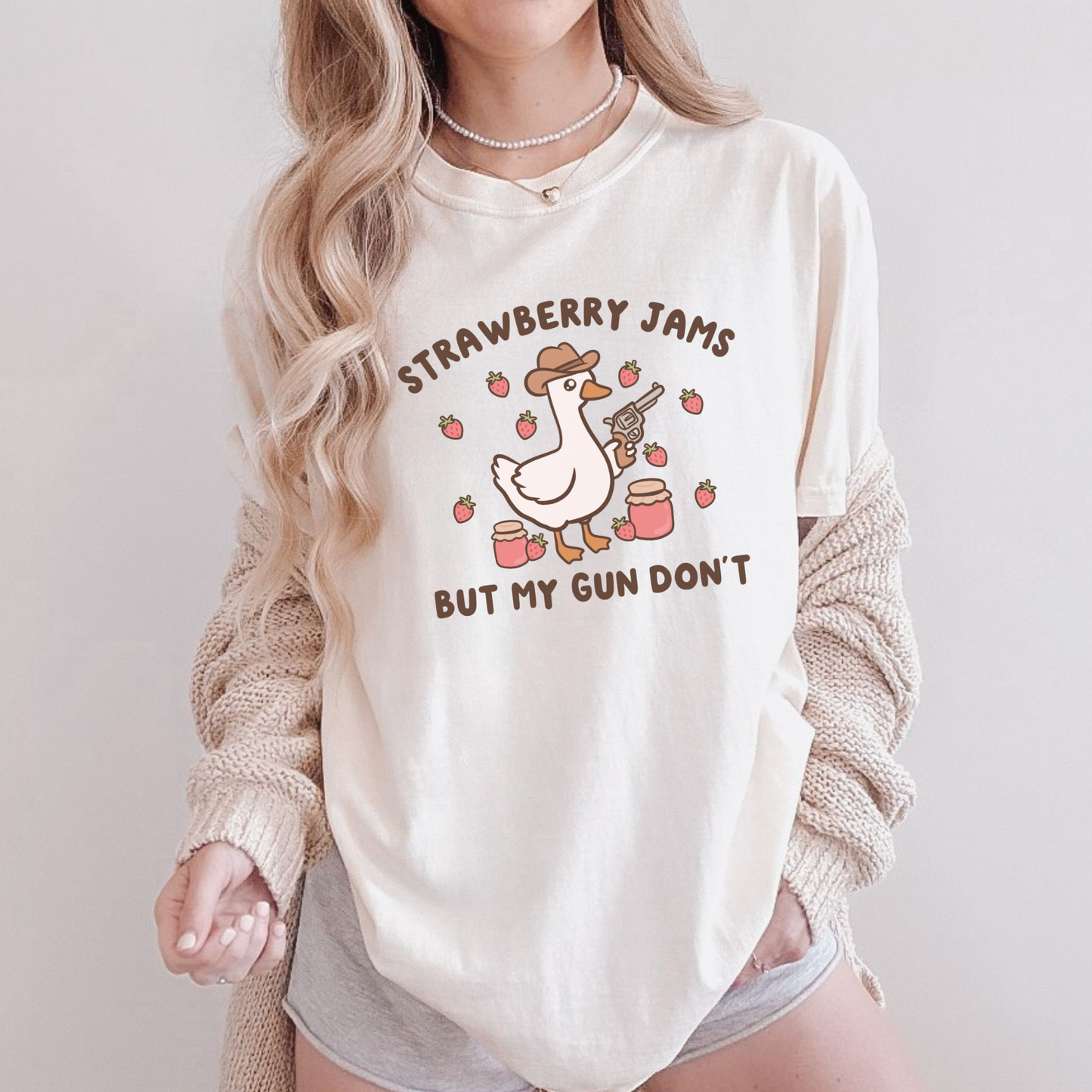 Strawberry Jams But My Gun Don't Comfort Colors Shirt