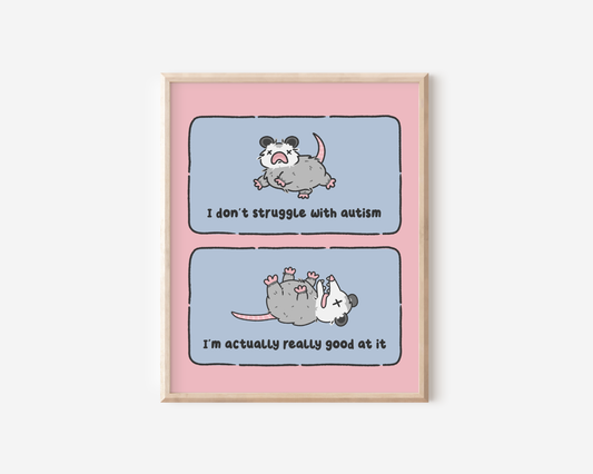 Struggle With Autism Comic Art Print