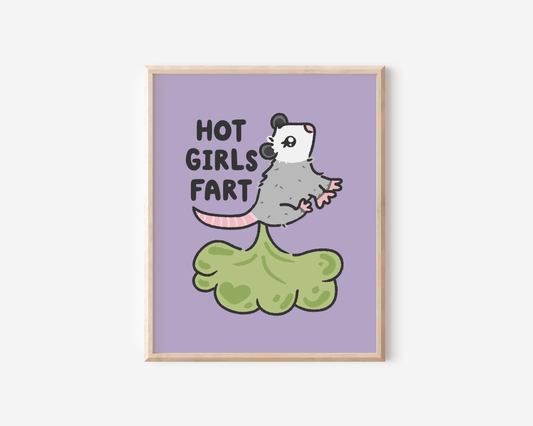 Hot Girls Fart Art Print