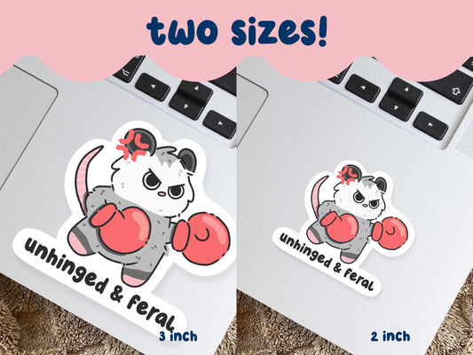 Unhinged & Feral Possum Sticker