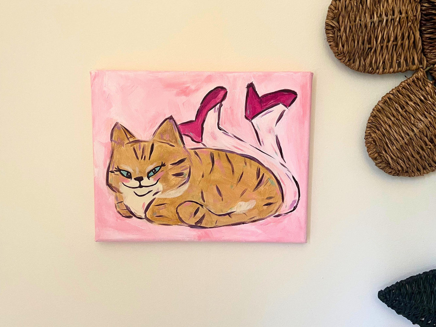 ORIGINAL Sassy Cat Meme Acrylic Painting