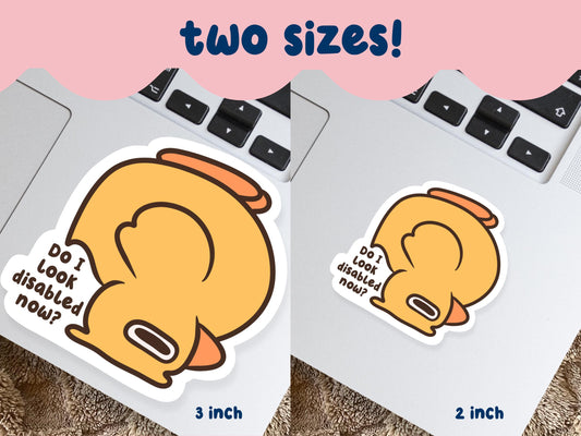 Do I Look Disabled Now? Duck Sticker