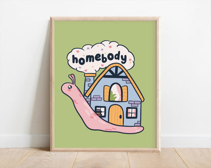 Cozy Homebody Snail Art Print
