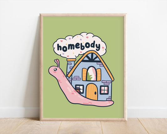 Cozy Homebody Snail Art Print