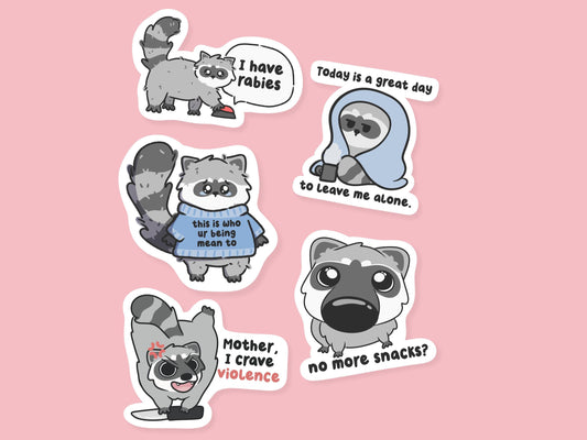 Silly Raccoon Sticker Bundle & Save