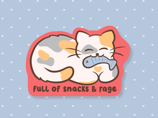Full Of Snacks & Rage Sticker