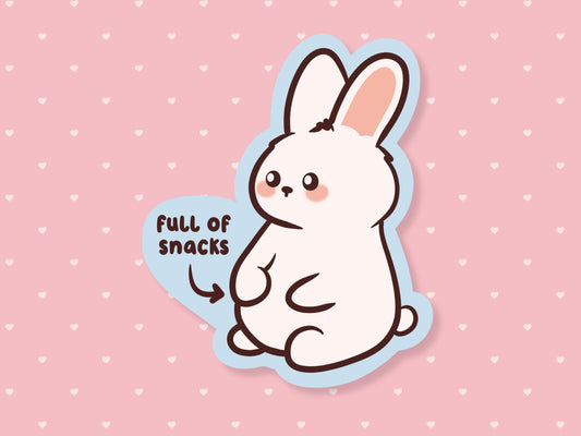 Full Of Snacks Bunny Sticker