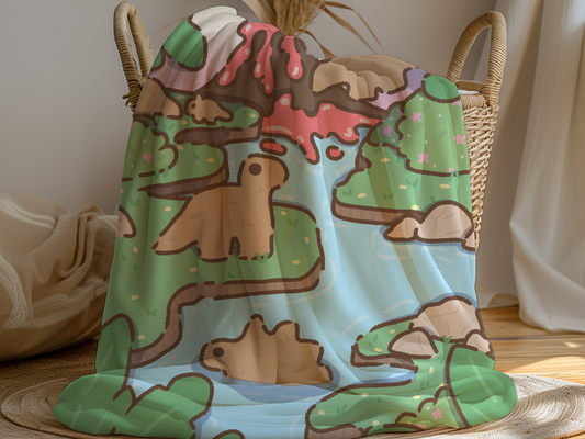 Dino Nuggets Jungle Scenery Blanket