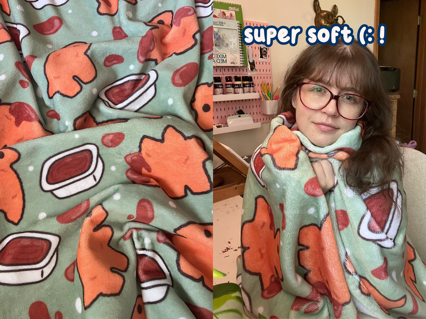 Dino Nuggets & Ketchup Blanket