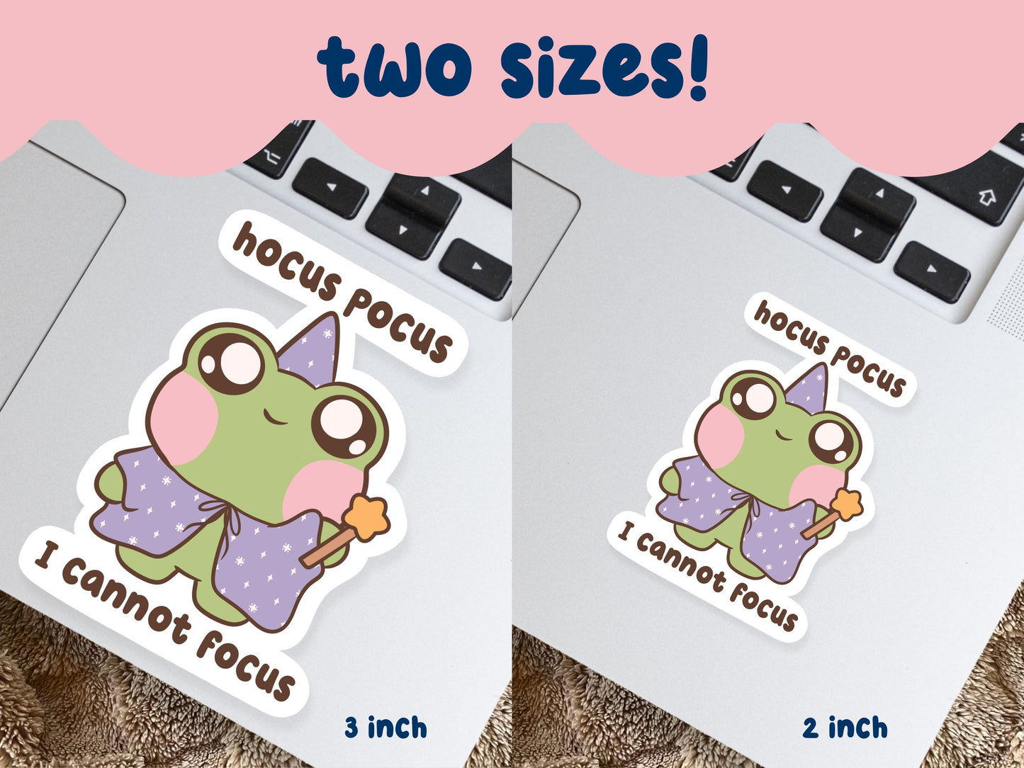 Hocus Pocus I Cannot Focus Frog Sticker