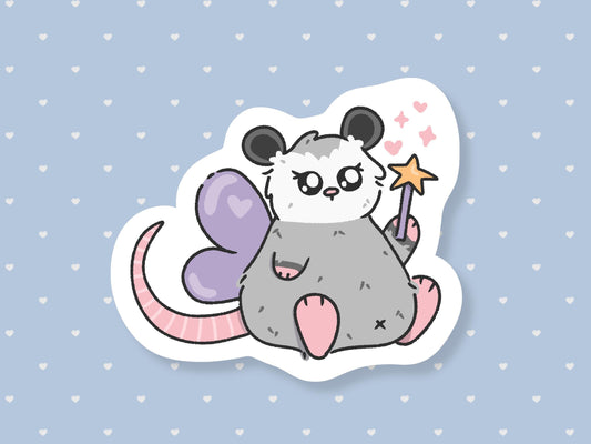 Whimsical Fairy Possum Sticker