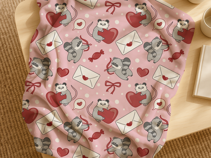 Raccoon & Possum Valentine Blanket