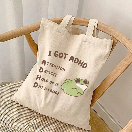I Got ADHD Frog Booty Tote Bag