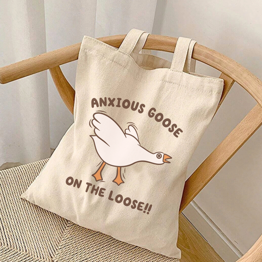 Anxious Goose On The Loose Tote Bag