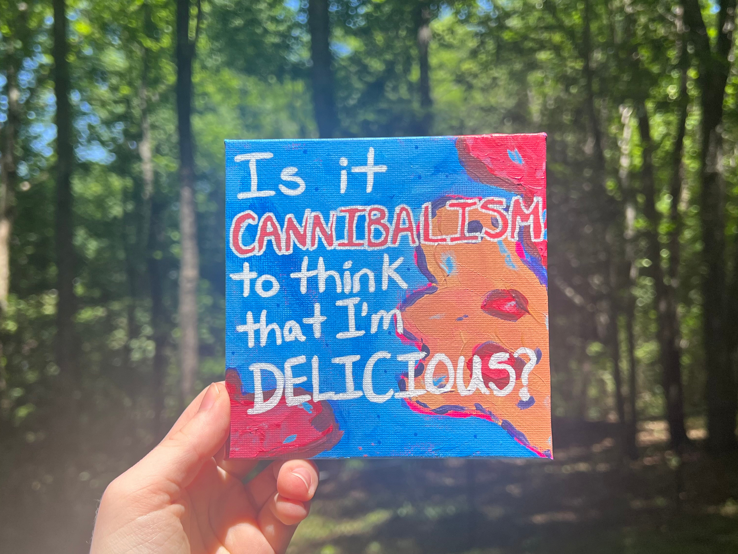 ORIGINAL Is It Cannibalism?? Acrylic Painting