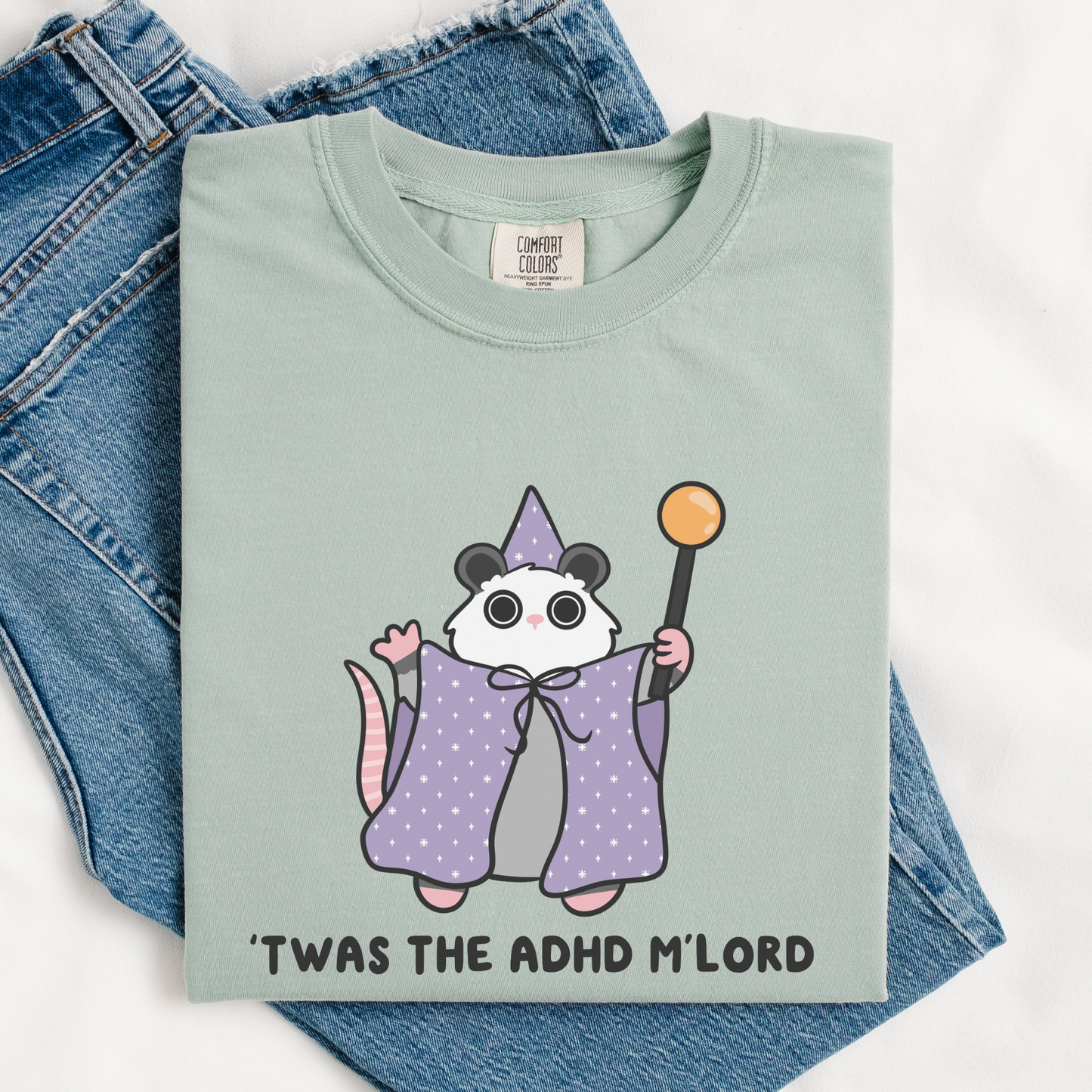 Twas The ADHD Mlord Opposum Comfort Colors Shirt