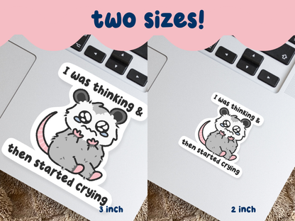 I Was Thinking & Then Started Crying Sticker