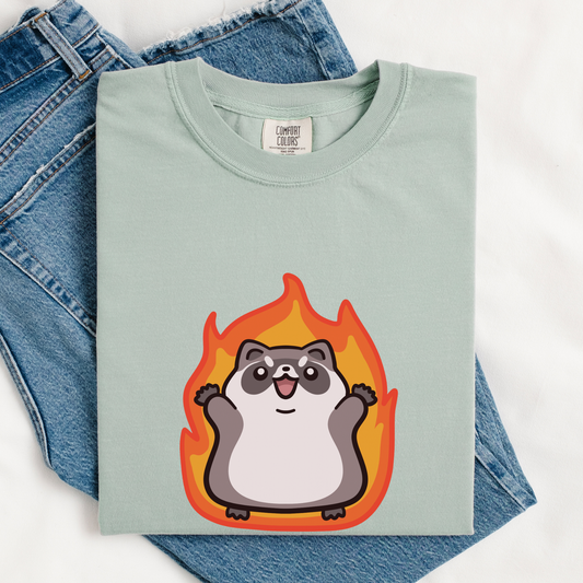 Chaos Fire Raccoon Comfort Colors Shirt