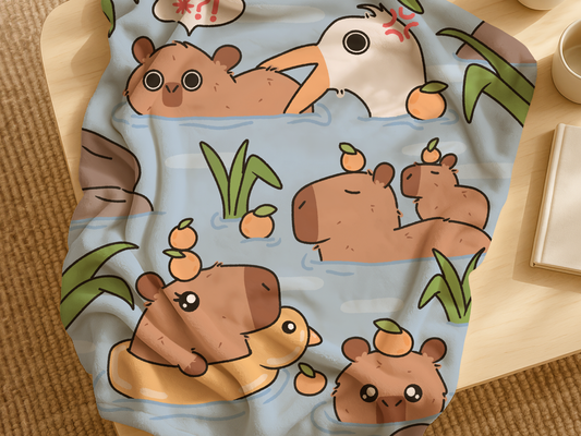 Swimming Capybaras Blanket