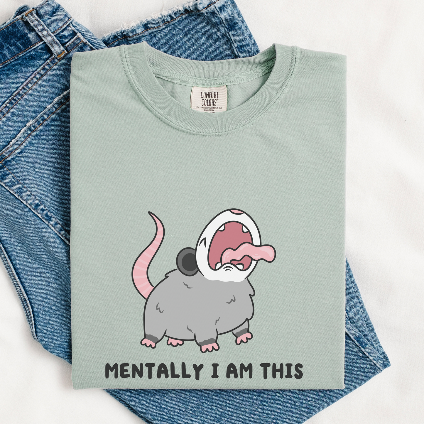 Mentally I Am This Screaming Possum Comfort Colors Shirt