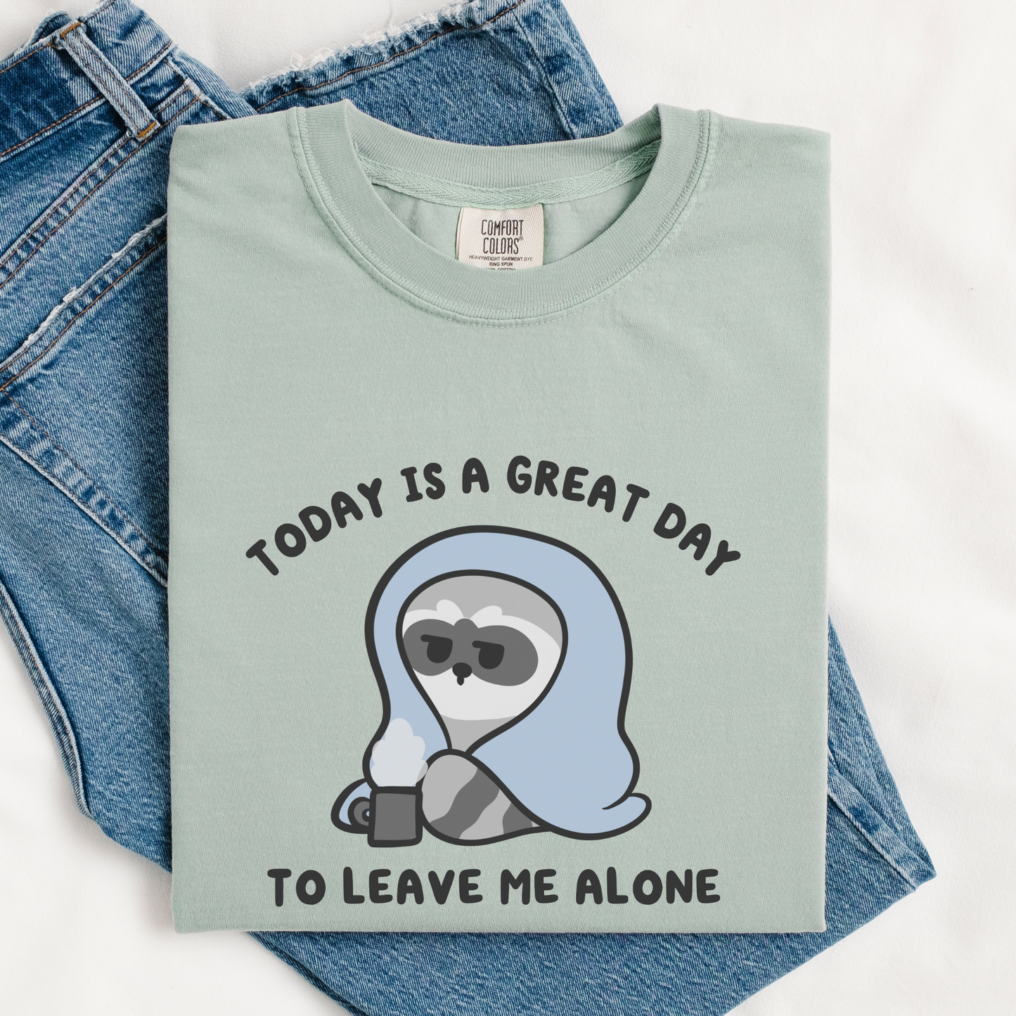 Today Is A Great Day To Leave Me Alone Raccoon Comfort Colors Shirt
