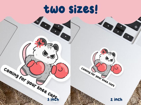 Coming For Your Knee Caps Possum Sticker