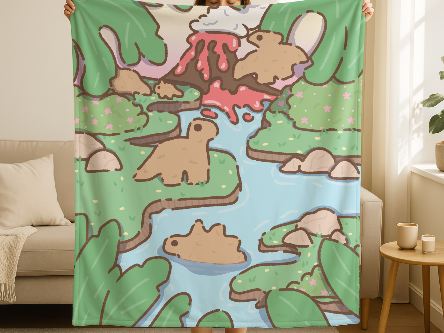 Dino Nuggets Jungle Scenery Blanket