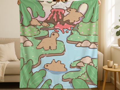 Dino Nuggets Jungle Scenery Blanket