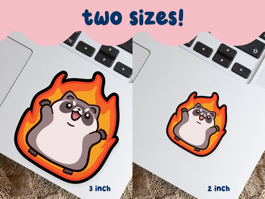Chaos Fire Raccoon Sticker