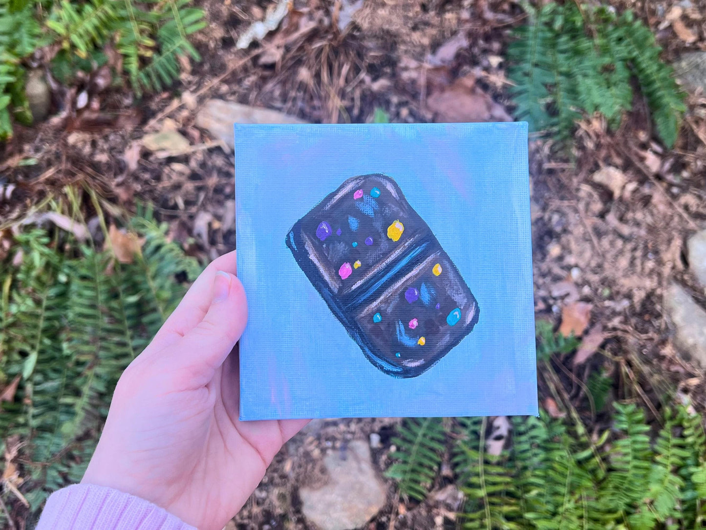 ORIGINAL Nostalgic Cosmic Brownie Acrylic Painting