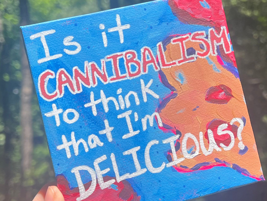 ORIGINAL Is It Cannibalism?? Acrylic Painting
