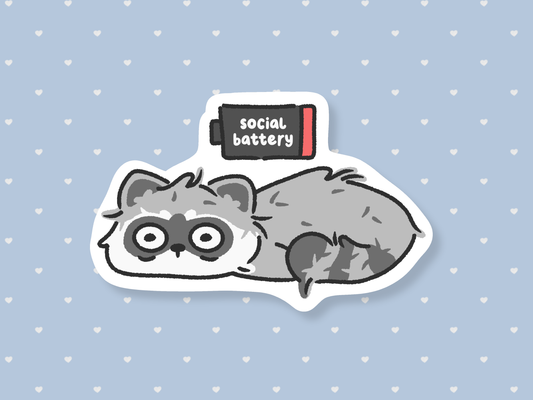 Social Battery 1% Sticker