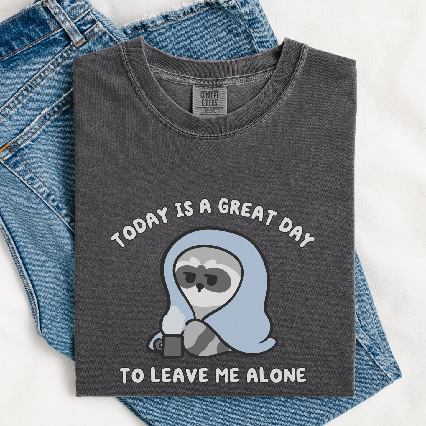 Today Is A Great Day To Leave Me Alone Raccoon Comfort Colors Shirt