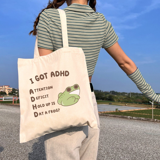 I Got ADHD Frog Booty Tote Bag
