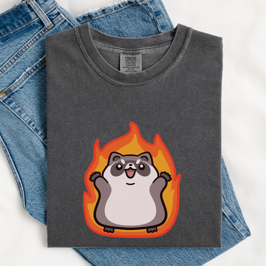 Chaos Fire Raccoon Comfort Colors Shirt