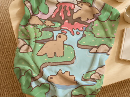 Dino Nuggets Jungle Scenery Blanket