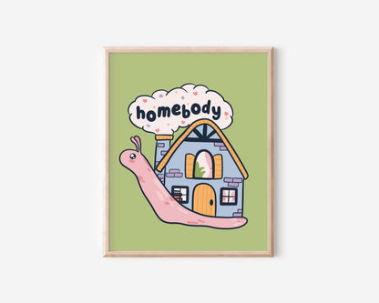 Cozy Homebody Snail Art Print
