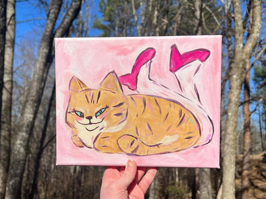 ORIGINAL Sassy Cat Meme Acrylic Painting
