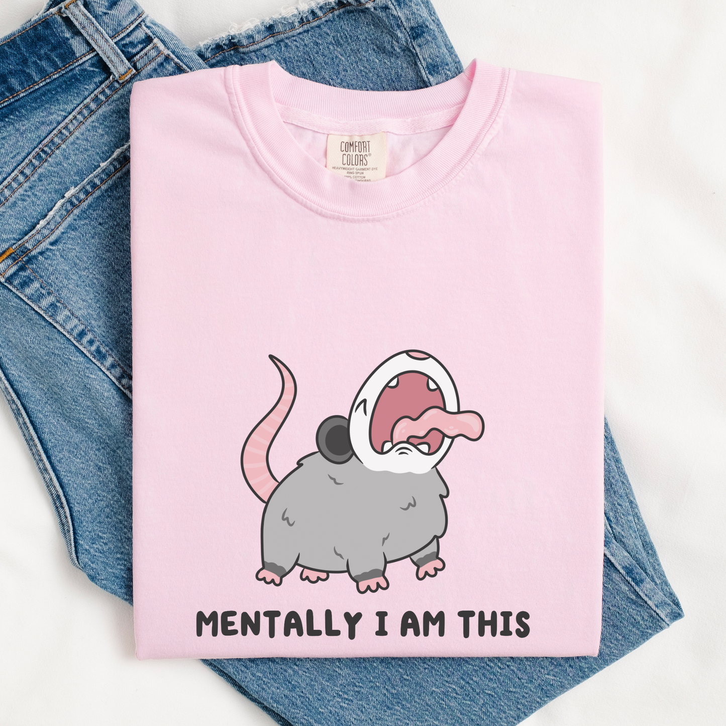 Mentally I Am This Screaming Possum Comfort Colors Shirt