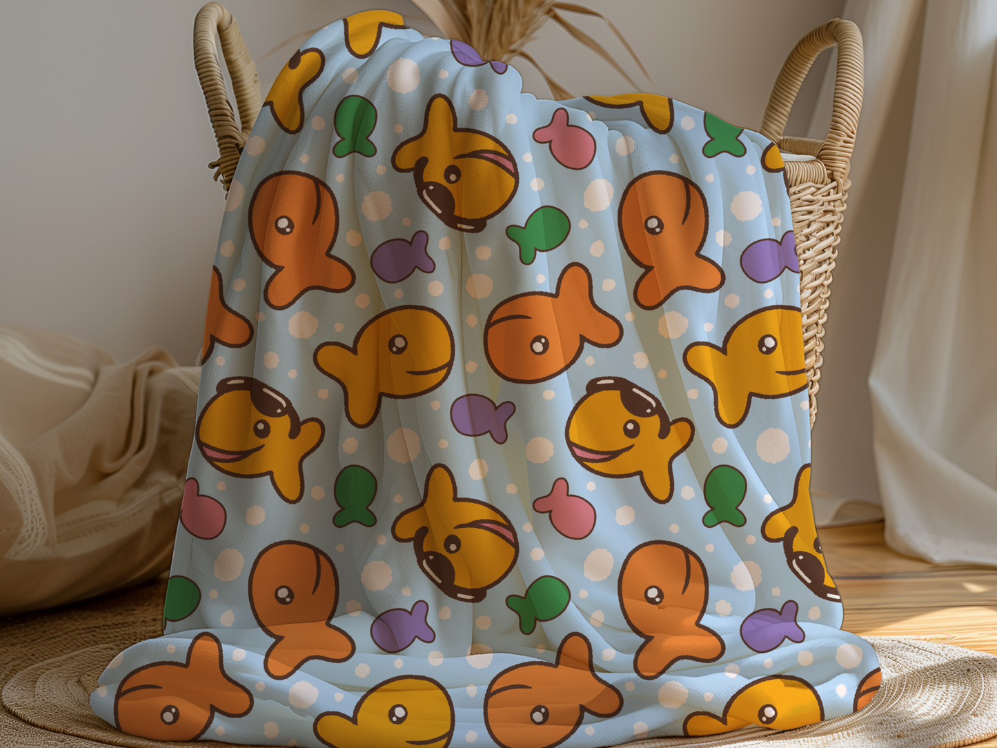 The Blanket That Smiles Back Goldfish Blanket