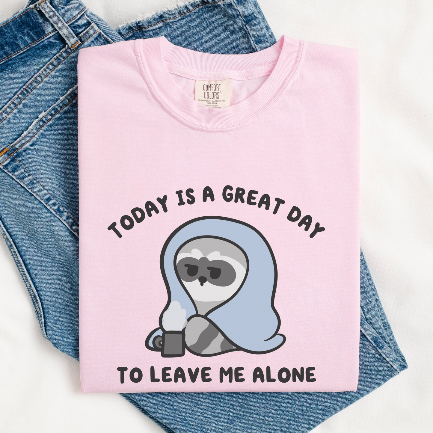 Today Is A Great Day To Leave Me Alone Raccoon Comfort Colors Shirt