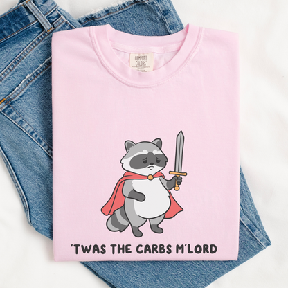 Twas The Carbs Mlord Raccoon Comfort Colors Shirt
