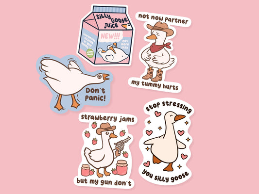 Cute Silly Goose Sticker Bundle & Save