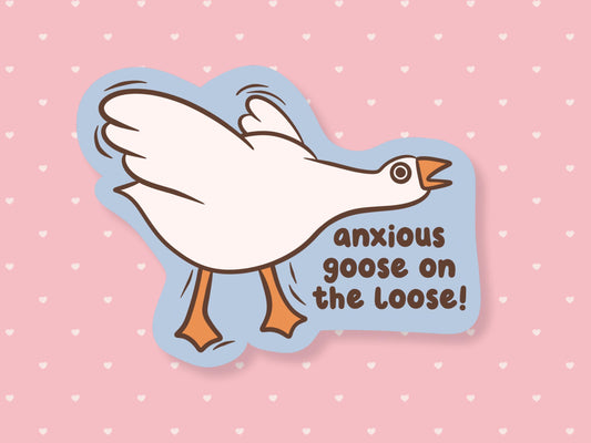 Anxious Goose On The Loose Sticker