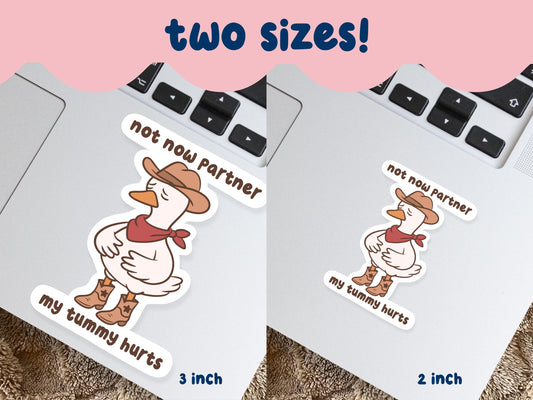 Not Now Partner My Tummy Hurts Sticker