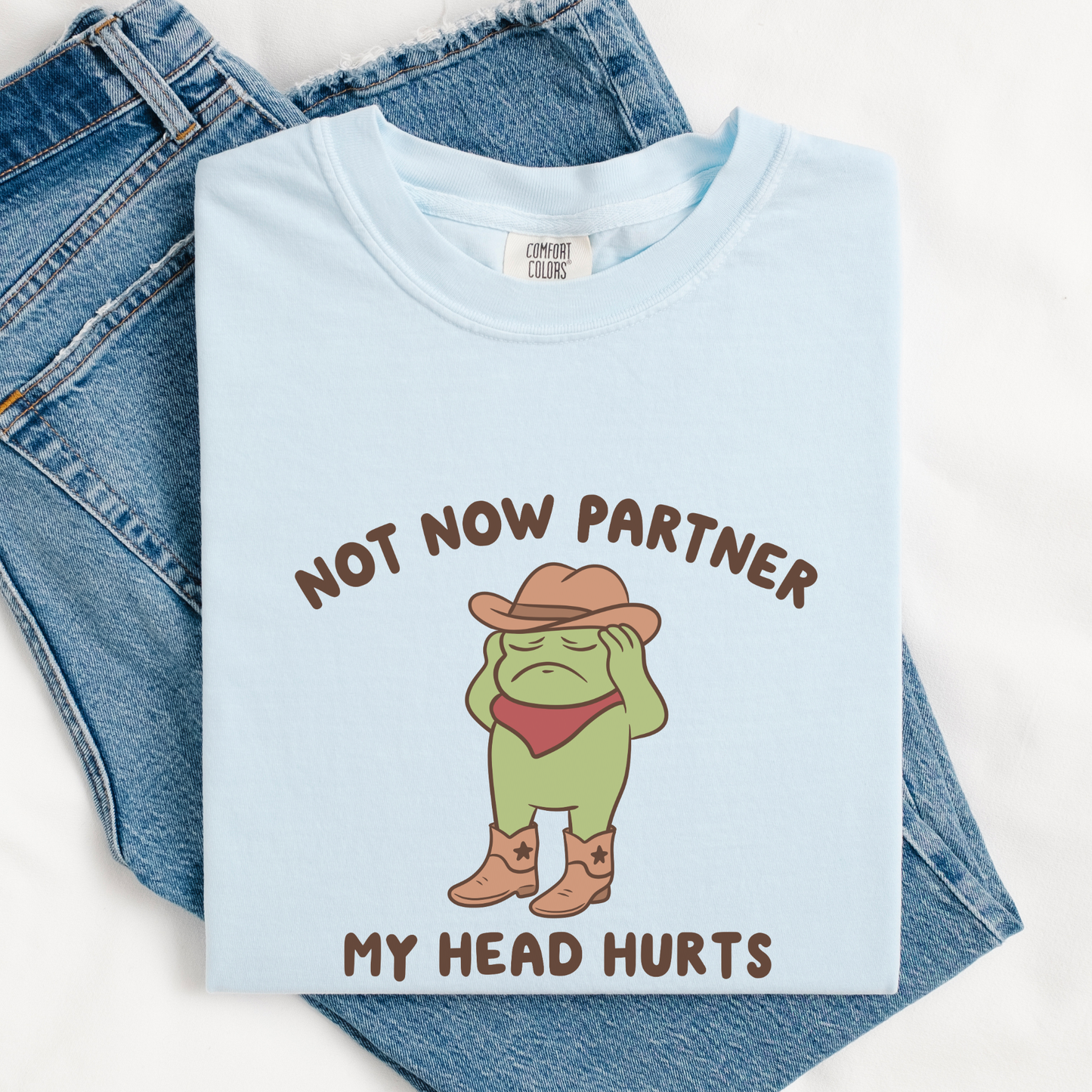 Not Now Partner My Head Hurts Comfort Colors Shirt